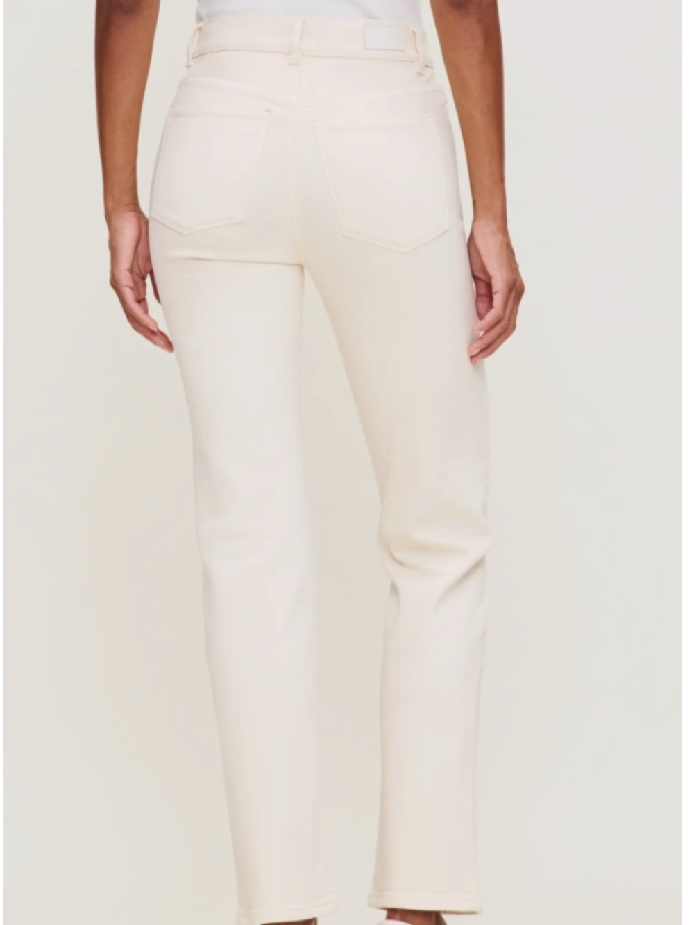 Anthropologie High-Rise Straight-Leg Jeans in Cream